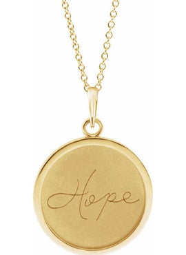 Sterling Silver Live Engraved Disc 16-18