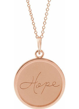 Sterling Silver Live Engraved Disc 16-18