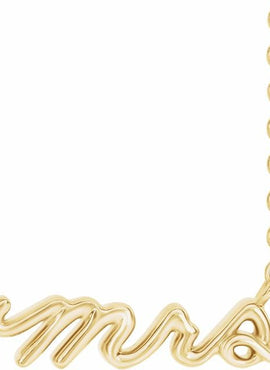 14K Yellow Gold Mrs 16