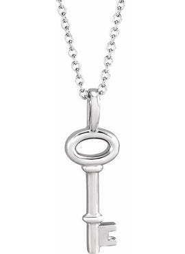 14K Yellow Gold 20x6.5 mm Key Pendant