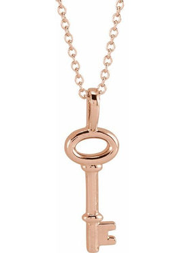 14K Yellow Gold 20x6.5 mm Key Pendant