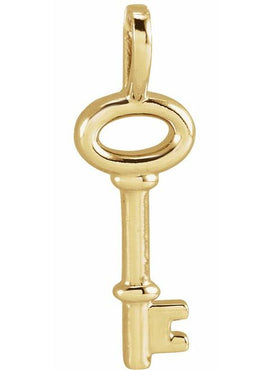 14K Yellow Gold 20x6.5 mm Key Pendant