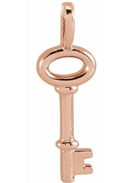 14K Yellow Gold 20x6.5 mm Key Pendant
