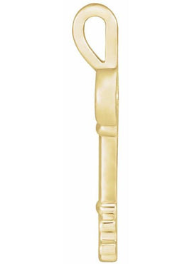 14K Yellow Gold 20x6.5 mm Key Pendant