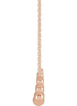 14K Rose Gold 12 mm Beaded Circle 16