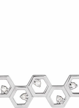 14K Yellow Gold .04 CTW Natural Diamond Honeycomb 16