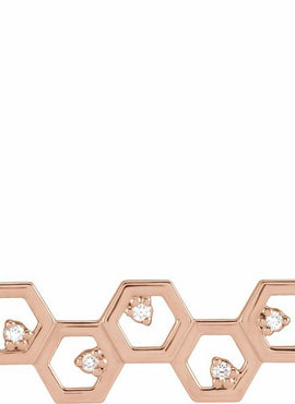 14K Yellow Gold .04 CTW Natural Diamond Honeycomb 16
