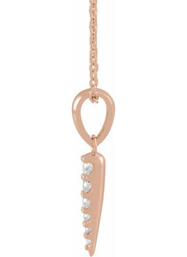 14K Rose Gold 1/10 CTW Natural Diamond Spike 16-18