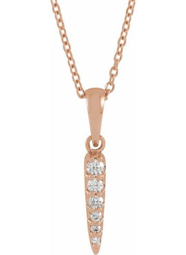 14K Rose Gold 1/10 CTW Natural Diamond Spike 16-18