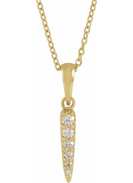 14K Rose Gold 1/10 CTW Natural Diamond Spike 16-18