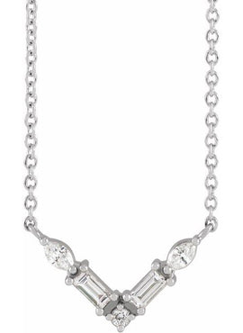 14K Rose Gold 1/6 CTW Natural Diamond V 16