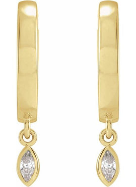 14K Yellow Gold 1/5 CTW Natural Diamond Hinged Hoop Earrings
