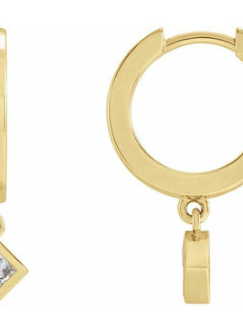 14K Yellow Gold 1/5 CTW Natural Diamond Hinged Hoop Earrings