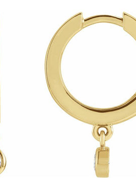14K Yellow Gold 1/5 CTW Natural Diamond Hinged Hoop Earrings