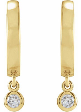 14K Yellow Gold 1/5 CTW Natural Diamond Hinged Hoop Earrings