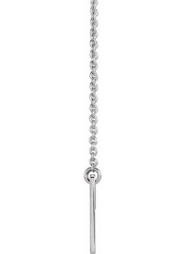 14K White Gold Geometric Pierced Cross 18