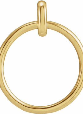 14K White Gold 22.05x18.29 mm Circle Pendant