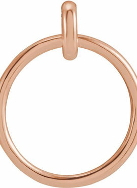14K White Gold 22.05x18.29 mm Circle Pendant