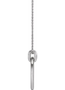 14K White Gold 22.05x18.29 mm Circle Pendant