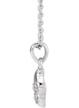 Sterling Silver .03 CTW Natural Diamond Seashell 16-18