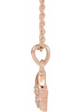 Sterling Silver .03 CTW Natural Diamond Seashell 16-18
