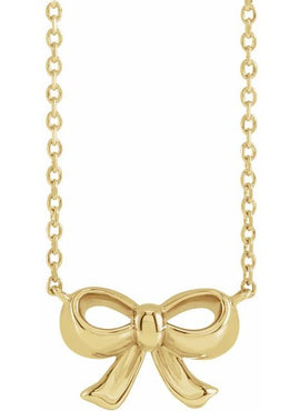 14K Yellow Gold Bow 16