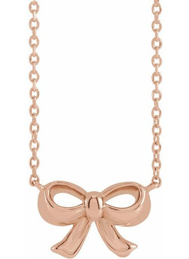 14K Yellow Gold Bow 16