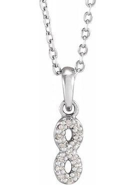 Platinum .03 CTW Natural Diamond Petite Infinity 16-18