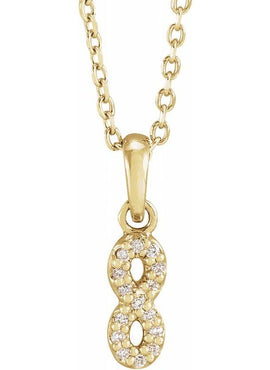 Platinum .03 CTW Natural Diamond Petite Infinity 16-18
