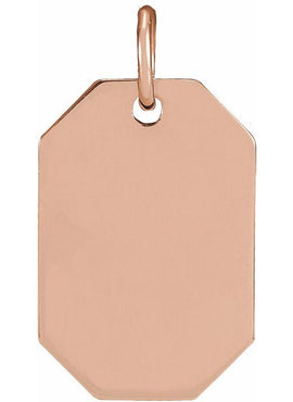 14K Yellow Gold Engravable Dog Tag 16-18