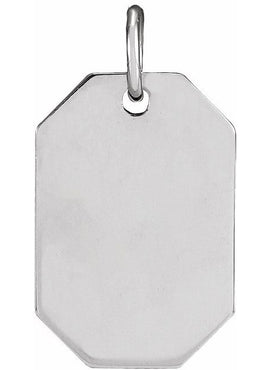 14K Yellow Gold Engravable Dog Tag 16-18