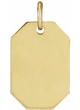 14K Yellow Gold Engravable Dog Tag 16-18