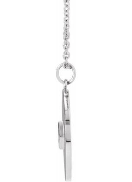 14K White Gold .08 CT Natural Diamond Disc 16-18