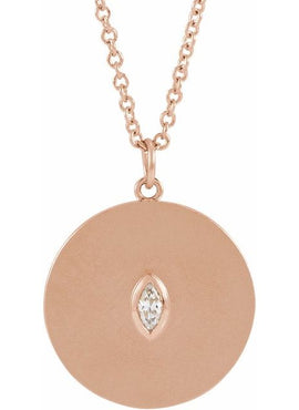 14K White Gold .08 CT Natural Diamond Disc 16-18