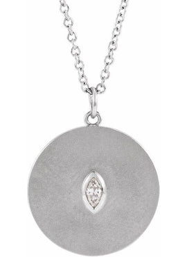 14K White Gold .08 CT Natural Diamond Disc 16-18