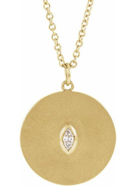 14K White Gold .08 CT Natural Diamond Disc 16-18