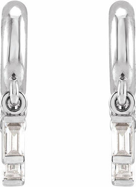 Sterling Silver 1/5 CTW Natural Diamond Fringe Hoop Earrings