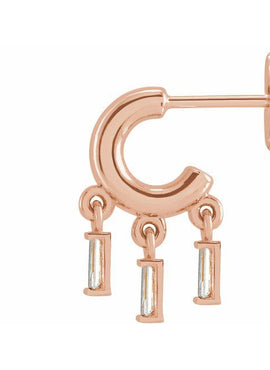 Sterling Silver 1/5 CTW Natural Diamond Fringe Hoop Earrings