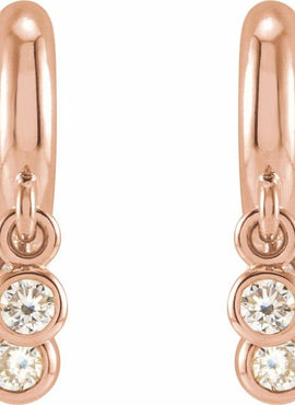 Sterling Silver 1/5 CTW Natural Diamond Fringe Hoop Earrings