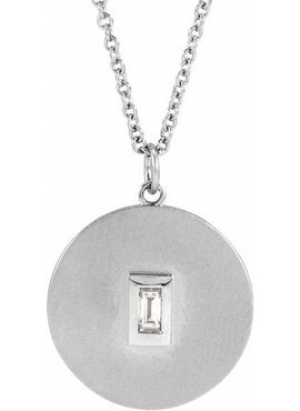 14K White Gold .08 CT Natural Diamond Disc 16-18