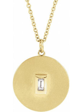 14K White Gold .08 CT Natural Diamond Disc 16-18