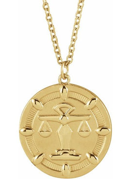 14K Yellow Gold Scales of Justice 16-18