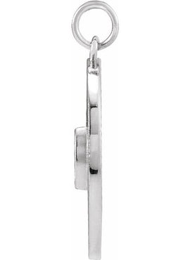 14K White Gold .08 CT Natural Diamond Disc 16-18