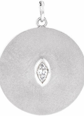 14K White Gold .08 CT Natural Diamond Disc 16-18
