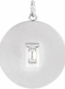 14K White Gold .08 CT Natural Diamond Disc 16-18
