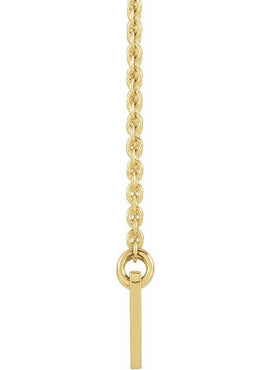 14K White Gold Engravable Half Moon 16-18