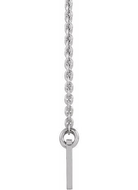14K White Gold Engravable Half Moon 16-18