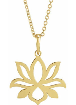 14K White Gold Petite Lotus 16-18