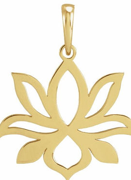 14K White Gold Petite Lotus 16-18