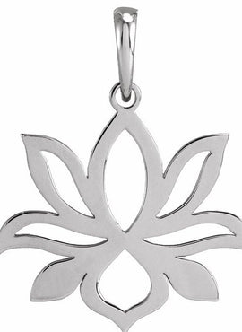 14K White Gold Petite Lotus 16-18